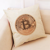 Home Decor Cushion Cover Bitcoin Decorative Coins Throw Pillowcase Pillow Covers
